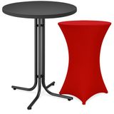 Casaria Statafel inkl. hoes - Inklapbaar 80x100cm Metaal - Rood