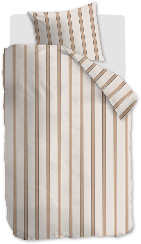 Vtwonen Fun Stripe dekbedovertrek - Eenpersoons - 140 x 220 cm - Naturel