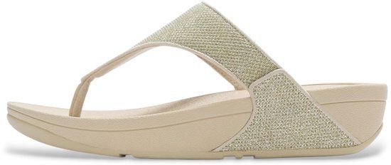 FitFlop Lulu Shimmerglitz Teenslippers Dames Beige Goud Maat 41
