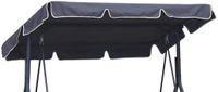 Ferocity Vervangend dak tuinschommel, universeel zonnedak voor 3-zits schommelbank, voor Hollywood-schommel - dakbedekking - Waterafstotend - 112 x 166 cm - Cordura - Graphiet