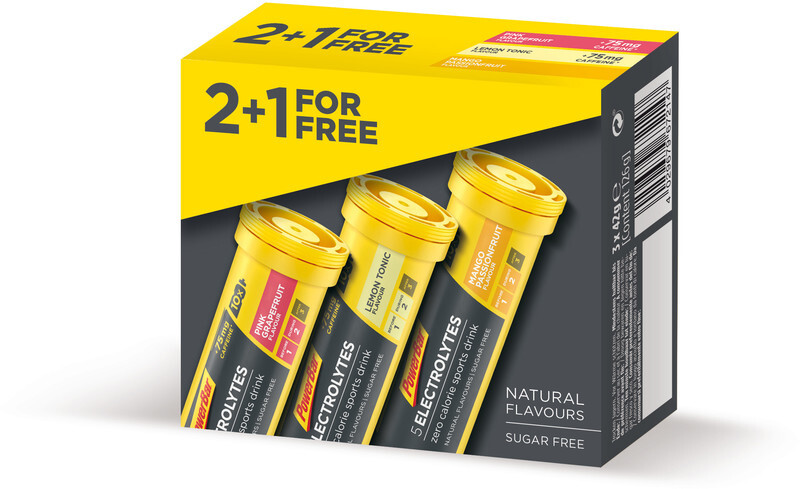 PowerBar 5 Electrolytes Sportvoeding zonder basisprijs Multiflavor Promotion Aktion 21 For Free x 42 g á 10 Tabs geelgrijs