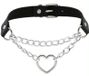 Joy Jewels Metal Heart Collar With Chain BLACK