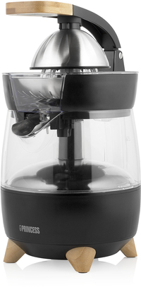 Princess Pure 201862 Elektrische Citruspers - 300W - Zwart/Bamboe