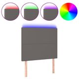 VidaXL Hoofdbord met LED-strip 80x5x118/128 cm Grijs