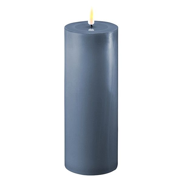 LED Candle 7.5 x 20 cm | Ice Blue | 3D Flame | Deluxe HomeArt