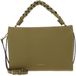 Coccinelle Leren handtas schoudertas Boheme Grana Double Hand Bag Seagrass / Sandshell kaki