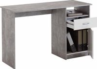 FDB Furniture Bureau Jackson 123 cm breed - Grijs beton met wit