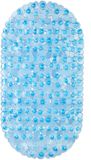 Relaxdays Antislipmat Bad - Zuignappen - 68 x 35,5 cm - Antislip Douchemat - Lichtblauw
