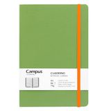 Campus Bullet Journal Notitieboek, A5, horizontaal, gelinieerd, 7 mm, hardcover, 96 vellen à 75 g, elastische sluiting, tas en bladwijzer, A5, liggend formaat, groen