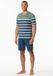 Schiesser heren shortama - Beige streep - 52 - Groen