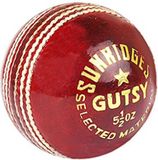 SS Gutsy Leren Cricketbal Rood