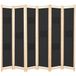 VidaXL Kamerscherm met 6 panelen 240x170x4 cm stof zwart