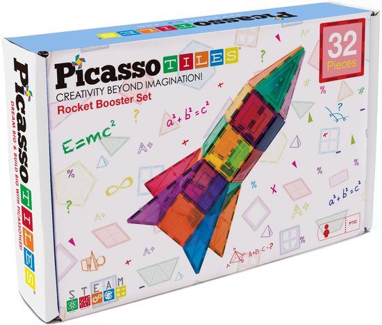 PicassoTiles Tactic Picasso Tiles Rocket Booster 32-Delig