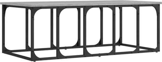 VidaXL Salontafel 100x50x35,5 cm bewerkt hout grijs sonoma eikenkleur