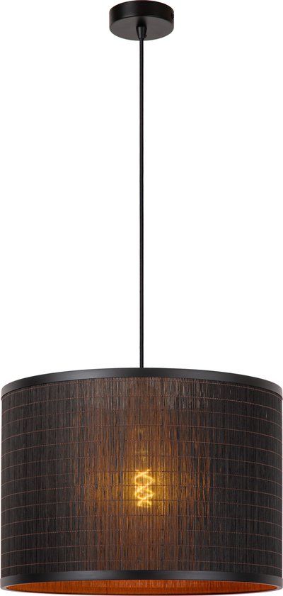 Lucide TAGALOG Hanglamp - Ø 40 cm - Bamboe - Zwart