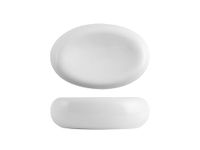 H&H - Cloud 4-delige set borden van hoogwaardig porselein, wit, 15x10x4,5h cm, presentatieborden, professionele borden voor ho.re.ca