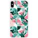 Apple Siliconen hoesje compatibel met iPhone X, iPhone XS Geometrische roze flamingo's