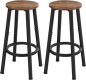 Haorui Industrial Technology Co., Ltd. Tabourets de bar set de 2 - brun rustique - 64 cm hauteur - avec repose-pieds