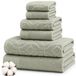 Amrapur Overseas 6-delige Garen Geverfd Diamond Gate Jacquard Handdoek Set Seafoam