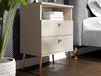 HIGHSTYLE Table de chevet 2 tiroirs crème