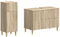 vidaXL - 2-delige - Badkamerkast - Set - DELFT - Sonoma - Eiken - Bewerkt - hout