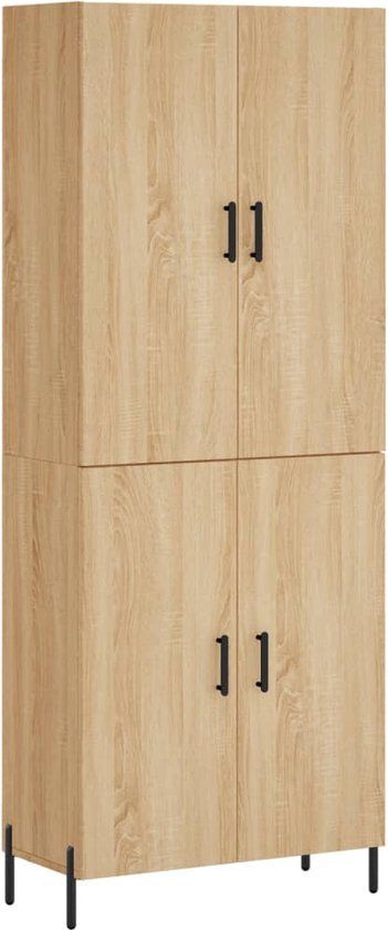 vidaXL Hoge kast 69,5x34x180 cm bewerkt hout sonoma eikenkleurig