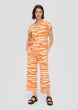s.Oliver Culottes van linnenmix met zebraprint in sinaasappel
