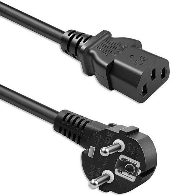Qoltec Stroomkabel Met Gehaakte Stekker Voor Computer, Monitor En Ups, 1,5M Kabel