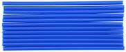 Fackelmann Set van 12 blauwe plastic rietjes 23 cm