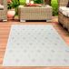 Tapis d'intérieur et d'extérieur, tapis de terrasse, tapis de salon à motif de damier crème, dimensions : 240 x 340 cm