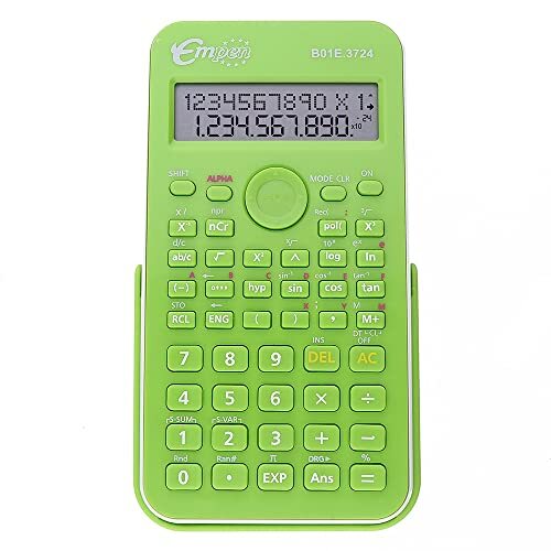 MPM Quality Stijlvolle wetenschappelijke rekenmachine in één mooie groene kleur. Alle benodigde functies geschikt voor school, werk en thuis. 150 x 80 x 18 mm kunststof