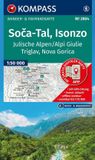 KOMPASS Wanderkarte 2804 Soca-Tal, Isonzo, Alpi Giulie / Julische Alpen, Triglav, Nova Gorica 1:50.000