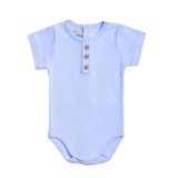 BABIDU Babybody met korte mouwen met knoopsluiting van 100% katoen