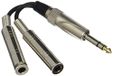 Stagg YC-01 / 1PS2PFH Grote Stereo Jack Dual Mono Splitter Y Adapter, 1/4", Zwart