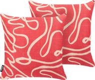 Beliani KERRIA - Sierkussen set van 2 - Rood - 45 x 45 cm - Stof