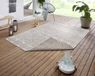 Tapeso Binnen & buiten Ornament vloerkleed - lichtbruin 80x150 cm