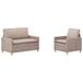 vidaXL - Canapé - 2 places - Beige - Polyester