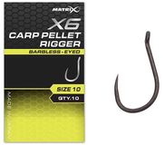 Matrix X6 Carp Pellet Rigger Eyed-Barbless Haakmaat 12 (10 stuks)