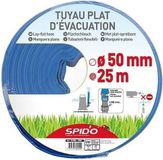 SPIDO Tuyau d'évacuation plat, 25 mètres de long, diamètre 50 mm, résistance à la pression de 4 bar