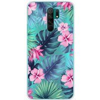 Xiaomi Redmi 9 Tropical aquarelle bedrukt siliconen hoesje