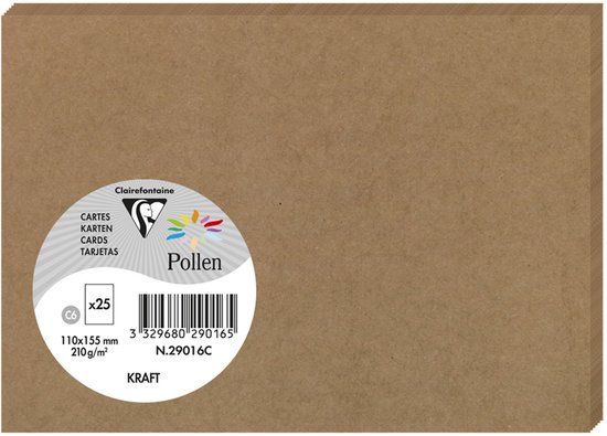 Clairefontaine Kraftpostkaartjes, 82 x 128 mm, Bruin