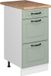 Vicco R-Line meuble bas de cuisine, menthe rustique/blanc, 40 cm avec tiroirs plateau en chêne doré