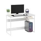 Furinno Modern Lifestyle Study, Computer Bureau, Engineered Wood, Massief Wit/Wit, 114cm Breed