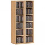 HOMCOM CD-opbergunit - Spaanplaat - 21x22,5x88,5cm - Natuurlijk hout