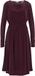 WE Fashion Robe mi-longue pour femme avec fil à paillettes - Burgundy red - XS