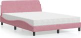 Maison Exclusive - Lit avec matelas « Dover » rose 140 x 200 cm, velours
