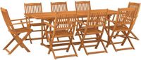vidaXL 9-delige tuinset, 220x90x75 cm, massief acaciahout