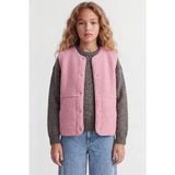JJXX GIRL rechtvallend teddy gilet - roze