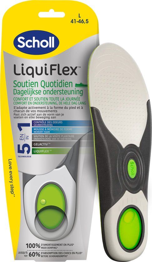 Scholl LiquiFlex Inlegzolen Dagelijkse Ondersteuning - Maat 41-46,5 - 1 paar