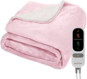 Auronic Elektrische Deken - 180 x 130 cm - 1 Persoons Warmtedeken - 3 Warmte en Timerstanden - Verwarmingsdeken - Fleece - Roze